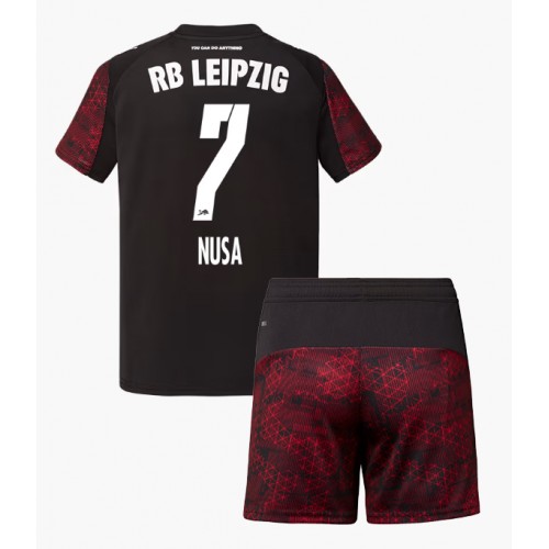 Stroje piłkarskie RB Leipzig Antonio Nusa #7 Koszulka Trzeciej dla dzieci 2025-26 Krótki Rękaw (+ szorty)